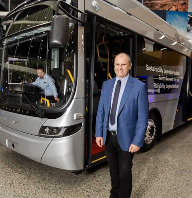 Mitch Peden at Volvo BZL Electric Launch