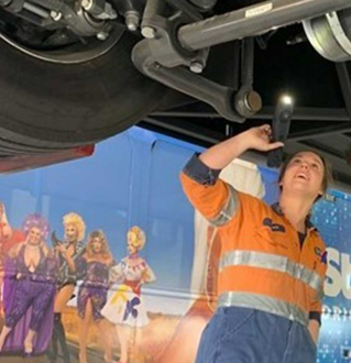 NSW Bus Technician during TAFE visit