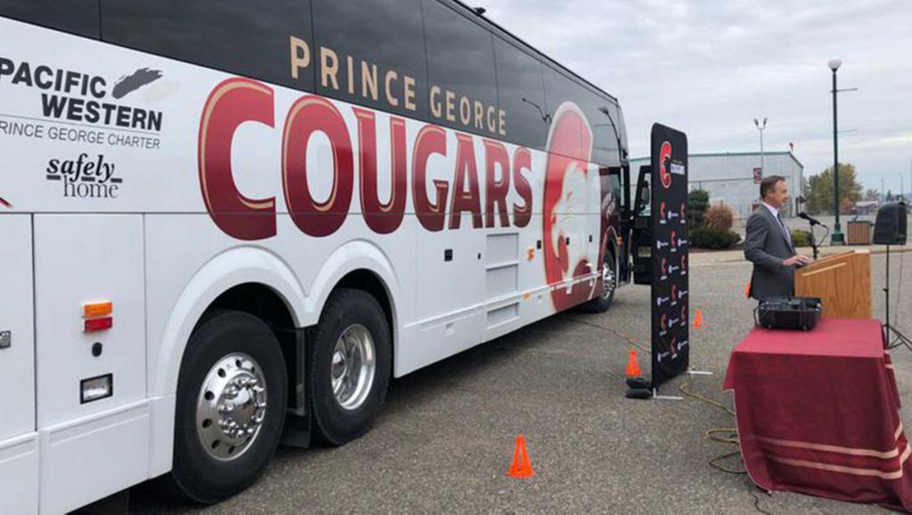 Prince George Cougars Hockey Team Excited About New Prevost H3-45
