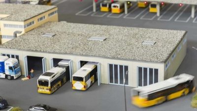 This also enables buses to park closer together, saving valuable parking space and creating greater turning radius 