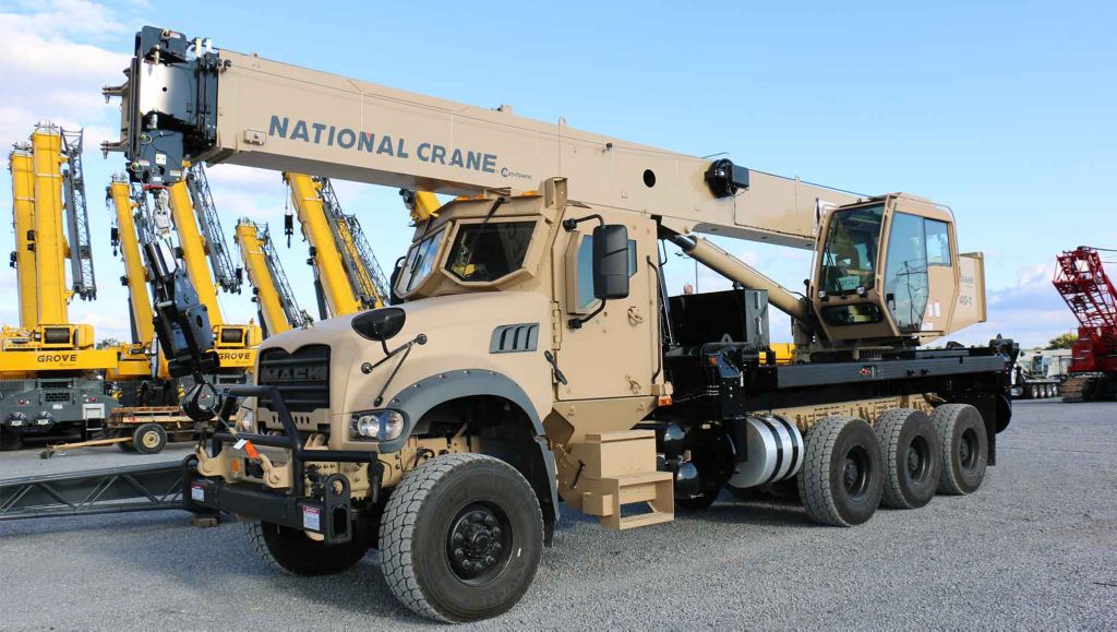 Mack Defense will introduce a Mack® Granite®-based 40-ton capable all-terrain crane