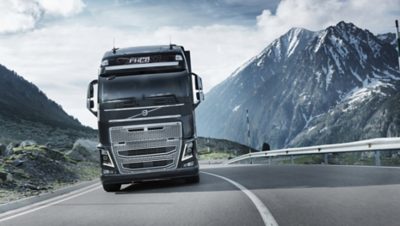Volvo FH driving in a mountain landscape