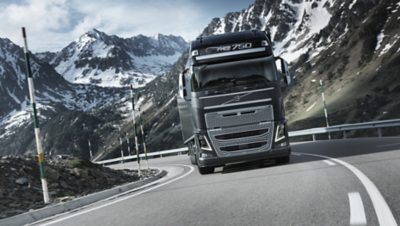Volvo FH driving uphill