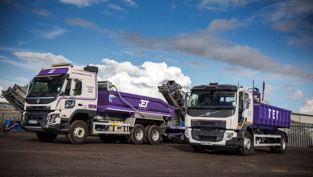 Loyal Volvo trucks customer, Jet Plant Hire Ltd. is operating six new Volvo rigid vehicles on its signature road planing operations