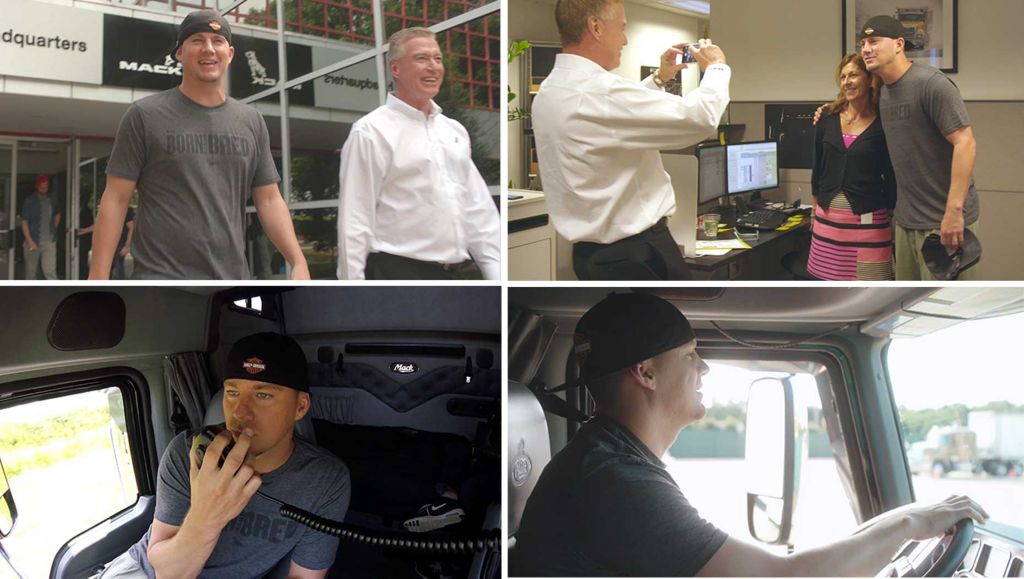 Channing Tatum Charms Fans During Visit to Mack Trucks World Headquarters