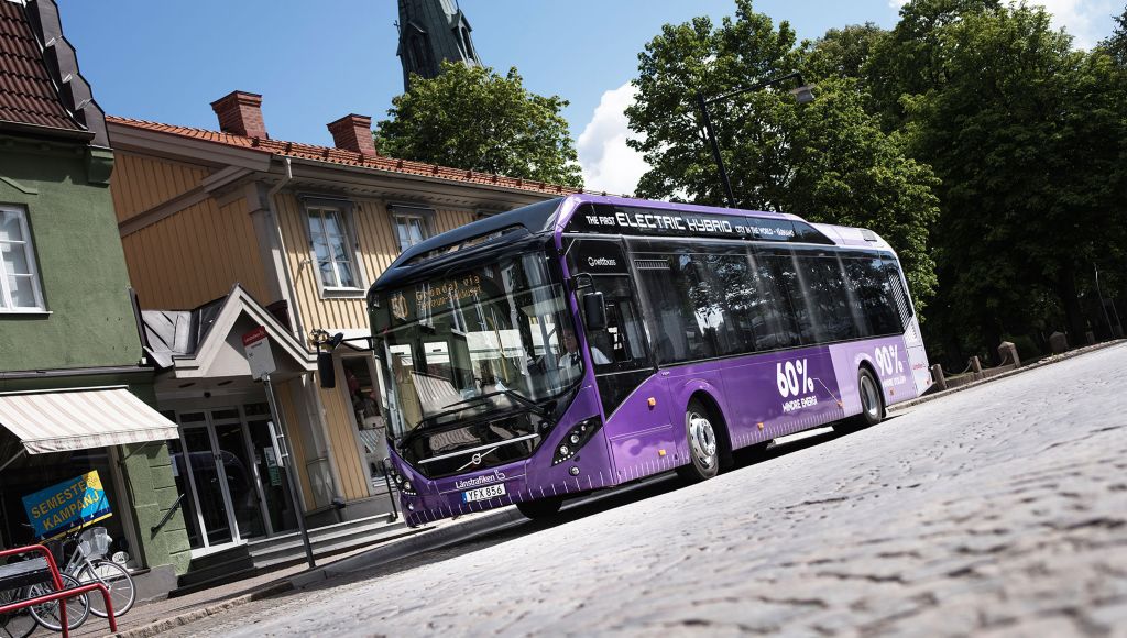 Volvos elhybridbussar i trafik i Värnamo