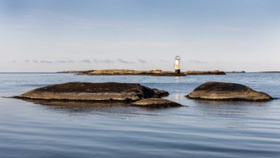 Sea with two small islands