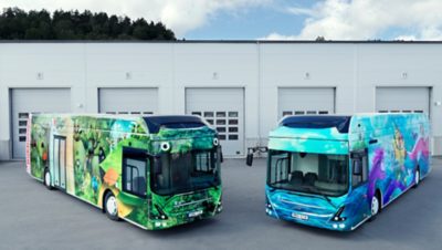 Two electric mobile libraries from Volvo Buses