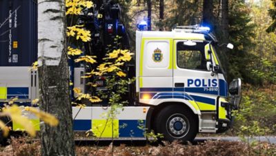 Volvo, polislastbil. 
Foto Anna Hållams