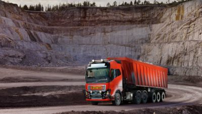 Autonomous transport solutions operating in a mine in Norway, consisting of several self driving Volvo FH trucks