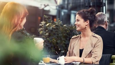 Women at cafe outdoors