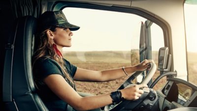 Woman driving a truck