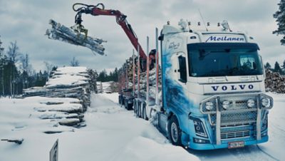 Volvo FH16 puupinolla