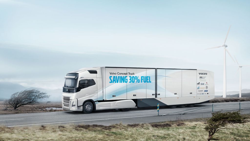 Polttoaineen kulutusta kaukoliikenteessä voitaisiin leikata lähes kolmanneksella. Tämän osoitti Volvo Trucksin vuoden 2017 konseptiajoneuvo.