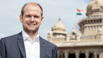 Andreas Roupé vid Volvokoncernen flyttade till Bangalore för att få en internationell upplevelse