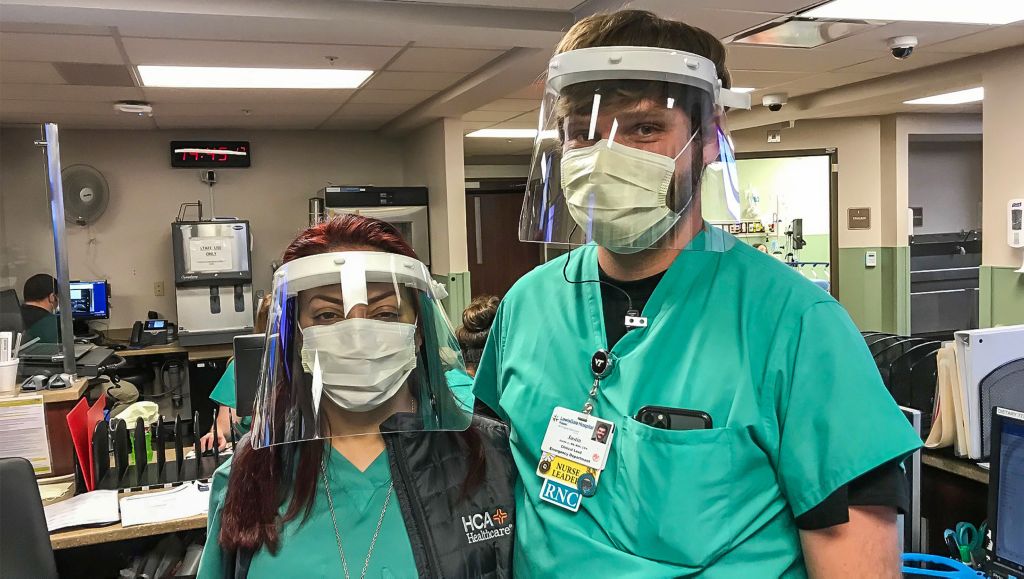 New River Valley Delivers Face Shields and Ear Guards to ER Nurses at LewisGale Hospital