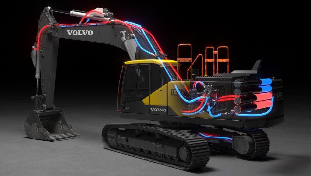 Volvo construction equipment vehicle with electro-hydraulic system