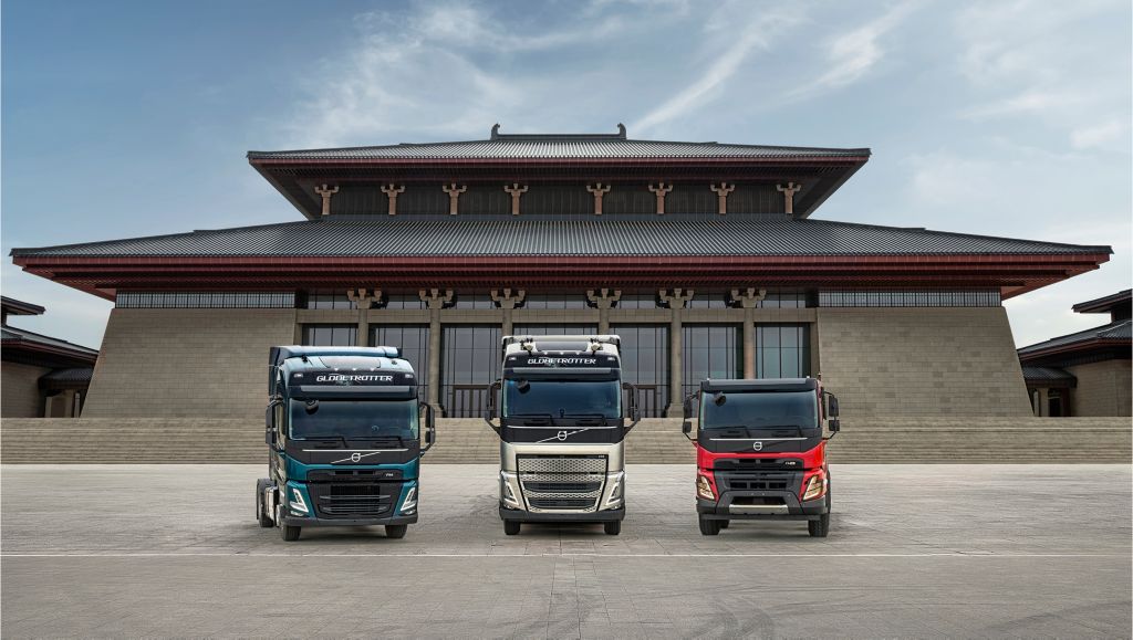 Three Volvo trucks in China