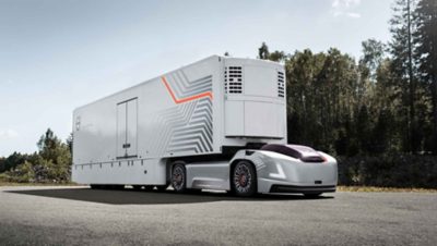 A Volvo truck with the system Vera, who coordinates electric and autonomous vehicles