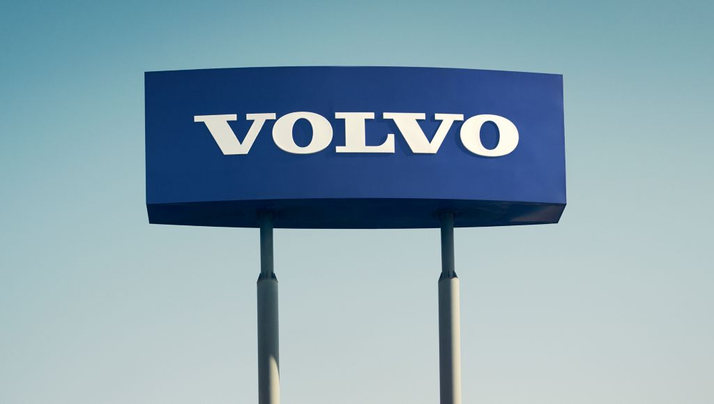 Blue Volvo sign