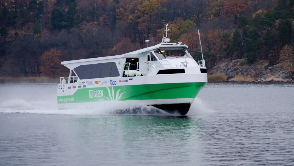 Electric vessel at sea