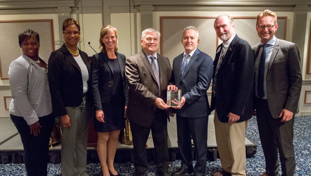 Volvo Group receiving the award at Penn State