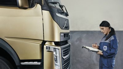 Volvo trucks services servicing contracts gold female technician