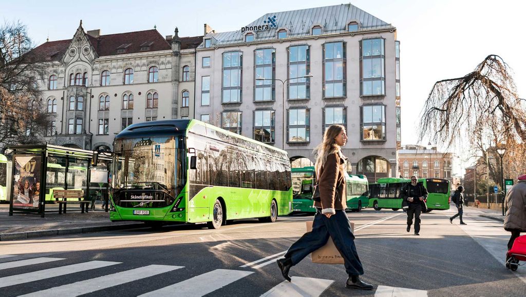 Trafikstart för Volvos elbussar i Malmö 