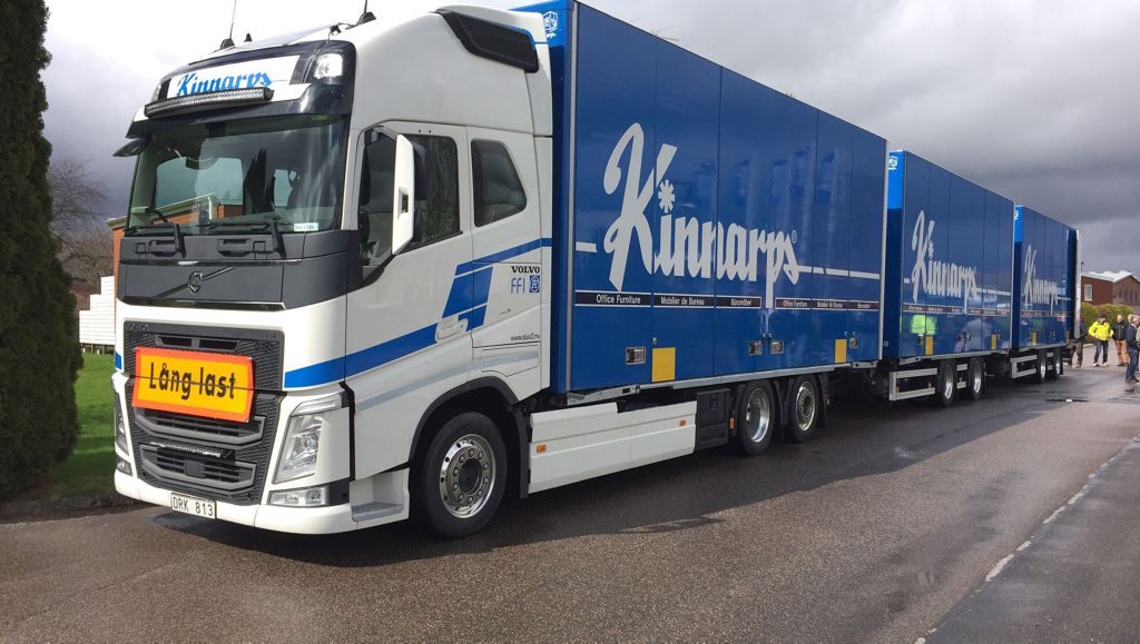 Volvo testar extra långa fordon med Kinnarps 