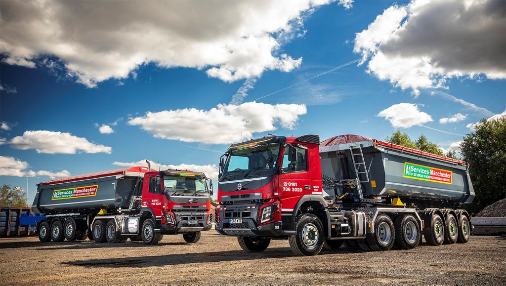 Two new Volvo FMX tractor units reach new heights for A1 Services (Manchester) Limited