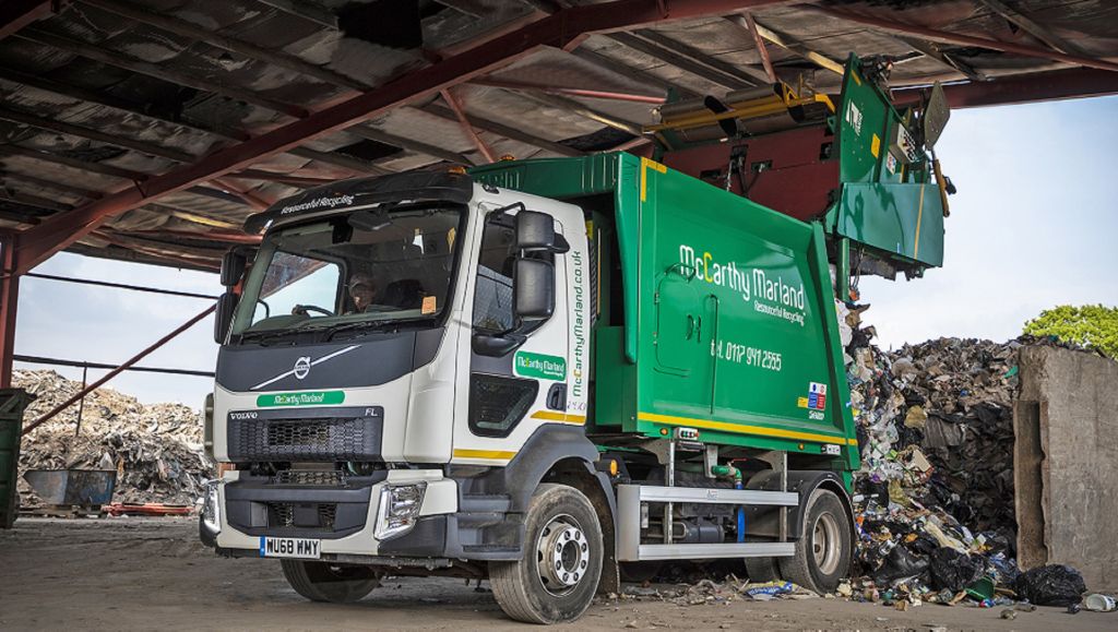 A new Volvo FL rigid is in the right lane for McCarthy Marland