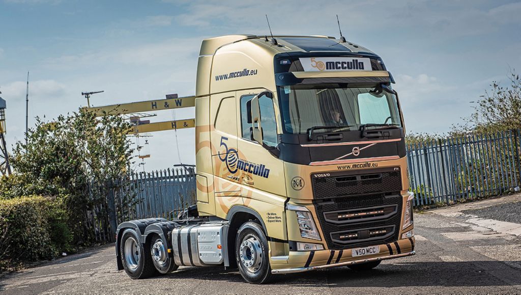 McCulla (Ireland) Ltd reaches the gold standard with a specially liveried Volvo FH to celebrate 50 years in business
