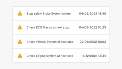 Se muestra una notificación en la interfaz de Volvo Connect.