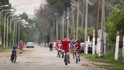 Children living and playing near the trade route in Kazakhstan.