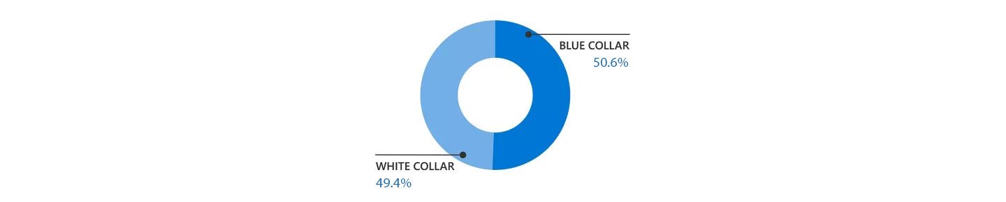 Gender distribution of work roles
