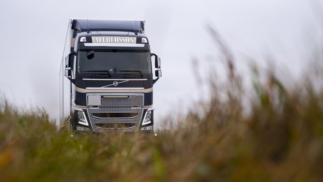 Alfredsson Transports Volvo FH LNG drivs på flytande biogas.