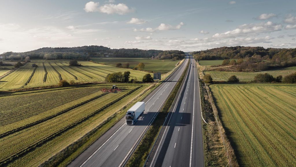 Volvo FH driving on a highway