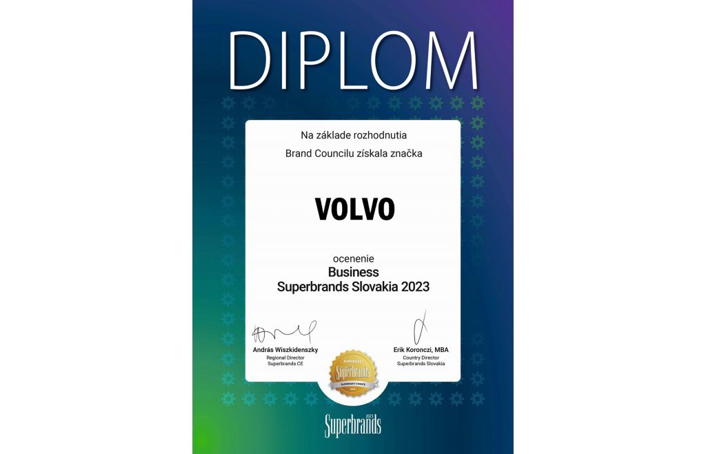 Certifikat Superbrands 2023_Volvo Trucks