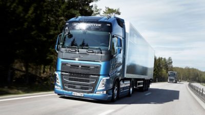 The Volvo FH with I-Save driving on the road