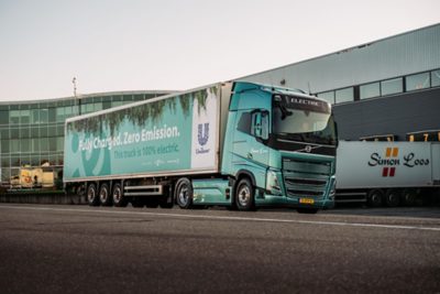 Eerste Volvo FH Electric van Europa voor Simon Loos in samenwerking met Unilever en Kuehne+Nagel.