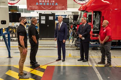 President Joe Biden, Mack’s LVO facility | Volvo Group