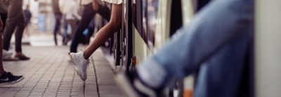 Women entering bus