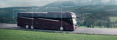 autobús volvo connect con puntos de integración