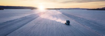 Volvo FH Electric in winterse omstandigheden Zweden
