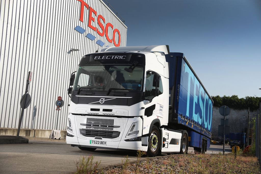 New Volvo FM electric joins Tesco's distribution fleet