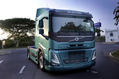 Volvo Trucks South Africa first FM electric truck tractor at the Volvo Trucks & Buses Durban dealership