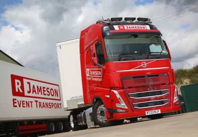 R Jameson Event Transport has added two new high-spec Volvo FH 500 Globetrotter XL 4x2 tractor units to its fleet.