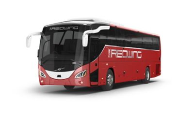 CGI mock up of the all new Volvo B8R - MCV eVoTor in Redwing Coaches livery