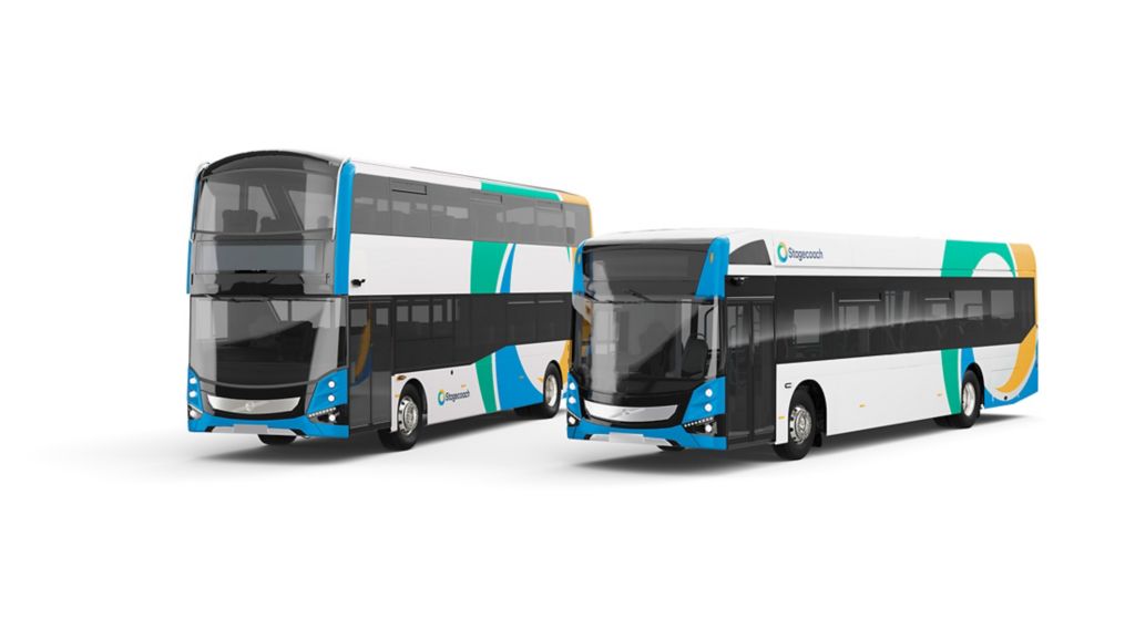 Two Volvo BZL Electric, one double decker and one single decker