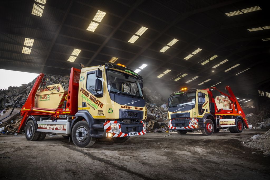 A trio of new Volvo skip loaders arrive at Peak Waste Recycling